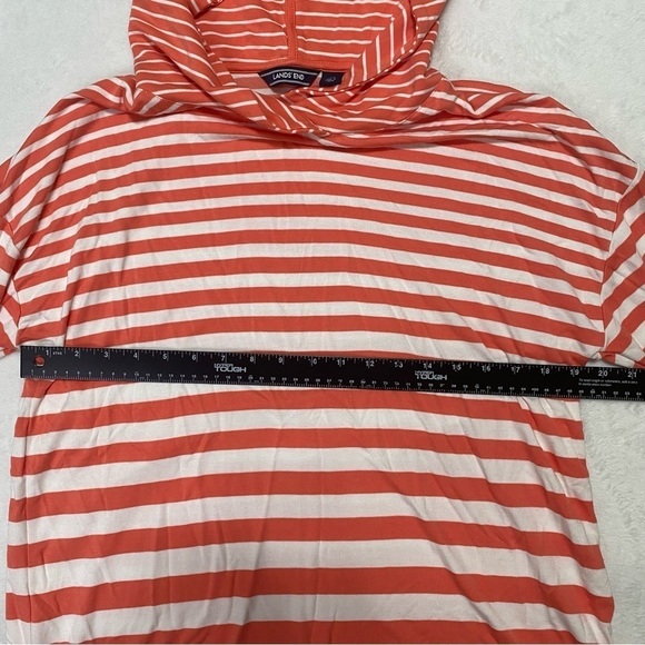 Lands’ End Striped Hooded Long Sleeve Shirt Sz Medium (10-12) - Picture 6 of 9
